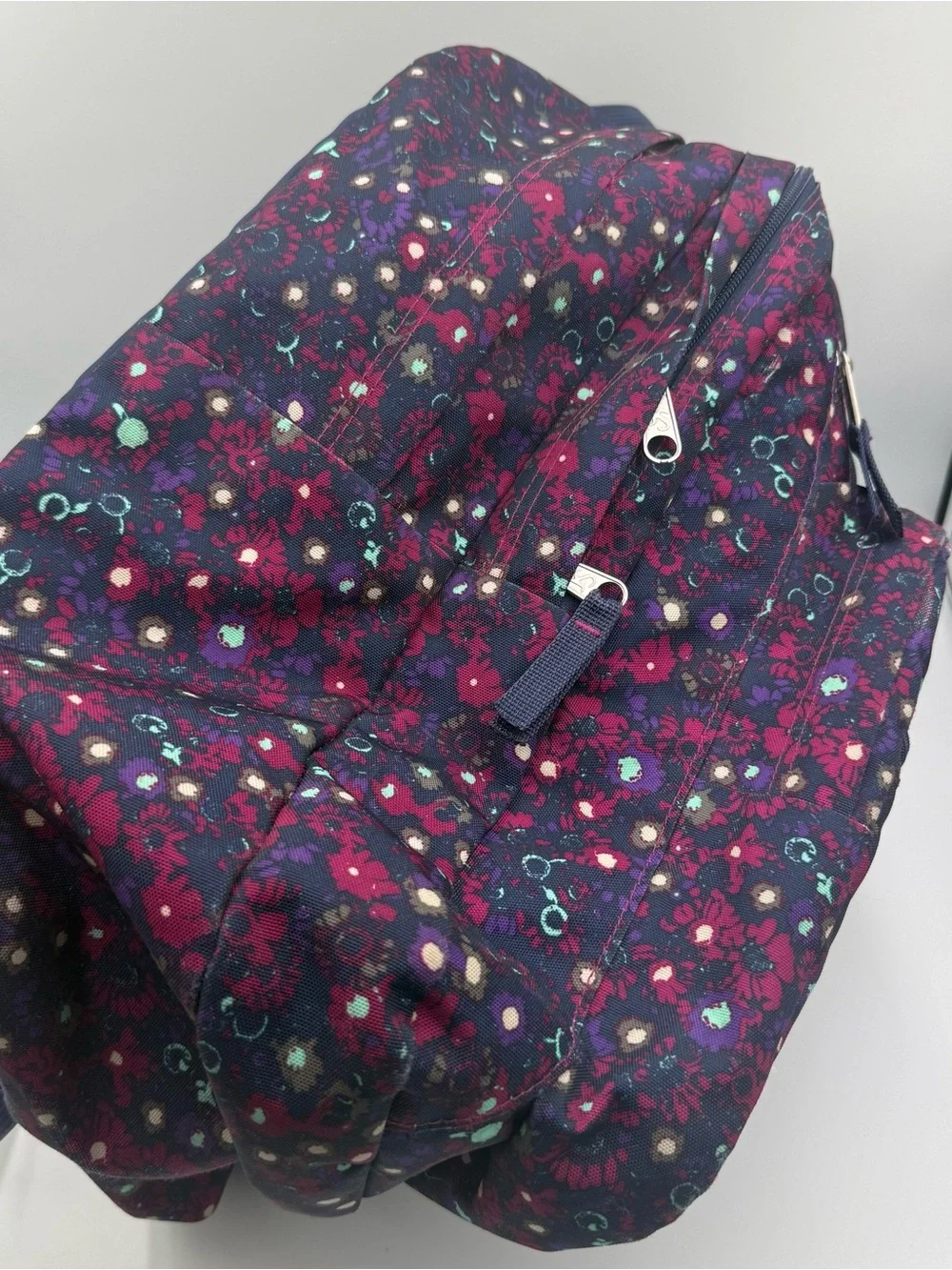 Jansport Purple Floral Print Backpack
